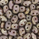 SuperDuo Beads 2.5x5mm Opaque Violet - Silver Picasso